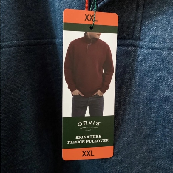 NWT Orvis Men’s Signature Pullover Sz XXL Denim Blue - Picture 3 of 5